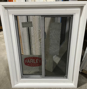 White Vinyl Sliding Window 28.25W” x 34.5H”