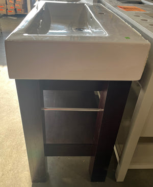 Cherry Wood Vanity with Large Sink