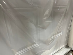 Modern White Steel Entry Door with Decorative Glass – Prehung with Sidelite | Dusco