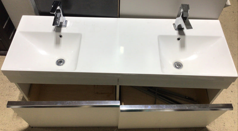 Double White Modern Vanity