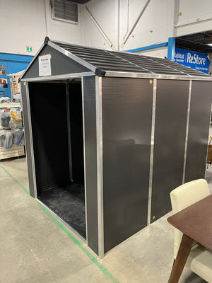Rubicon 6 ft. x 8 ft. Dark Gray Garden Storage Shed