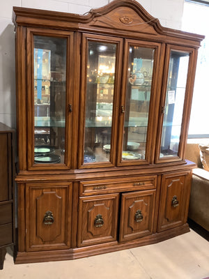 Solid Oak Glass China Cabinet