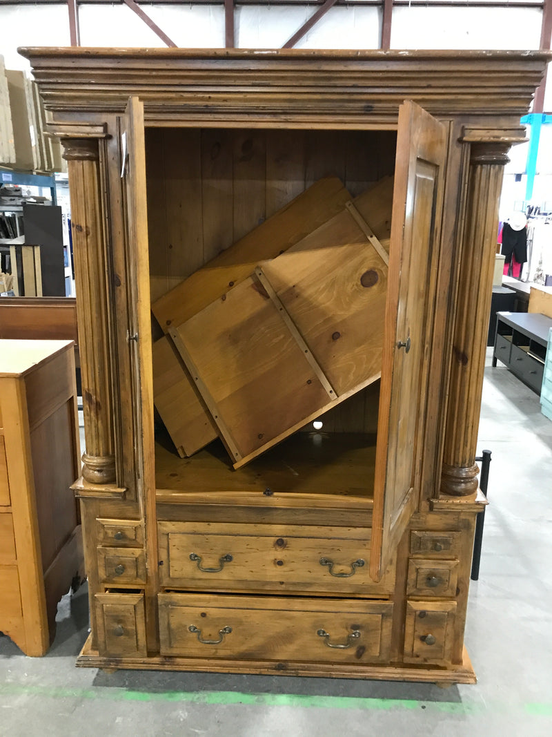 Solid Wood Light Brown Armoire