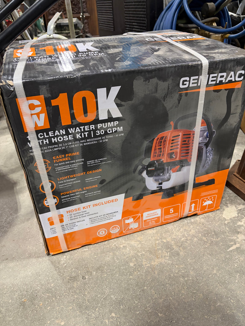 Generac 2HP 1 In. Gas Powered Clean Water Pump with Hose Kit