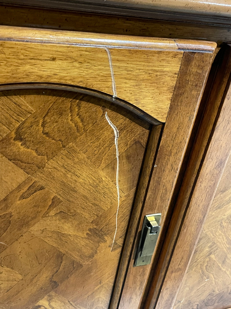 Vintage Wooden Hutch and Buffet Cabinet