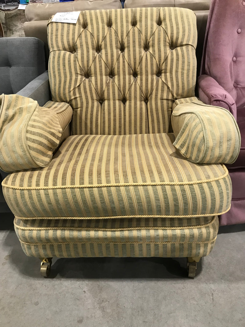 Golden Yellow Stripped Armchair
