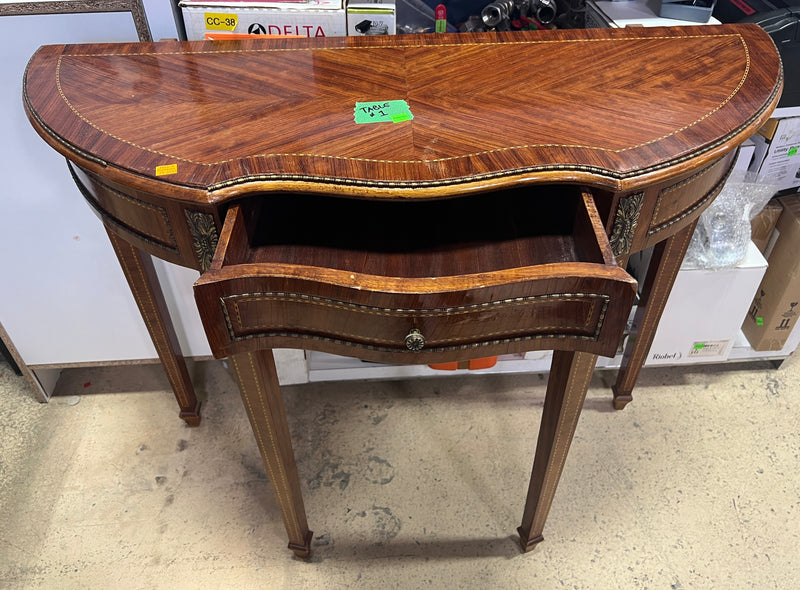Antique-Style Demi-Lune Console Table