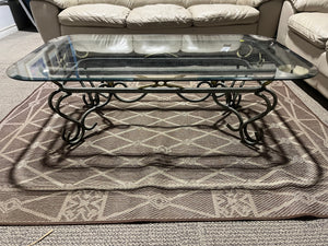 Glass & Wrought Iron Coffee Table