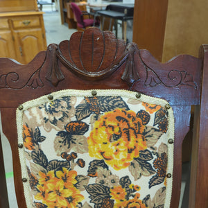 Wooden Rocking Chair with Floral Motif