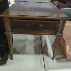 Wooden Dark Brown Side Table with Drawer