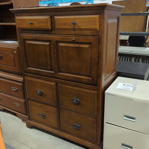 Dark wood desk with 6 drawers