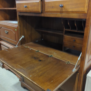 Dark wood desk with 6 drawers