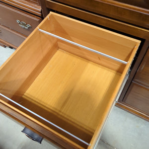 Dark wood desk with 6 drawers