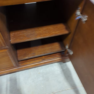 Dark wood desk with 6 drawers