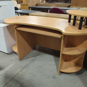Crescent Shaped Desk with Keyboard Tray