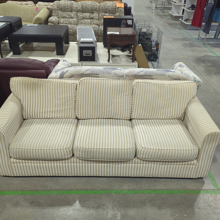 Beige Striped Extended Couch