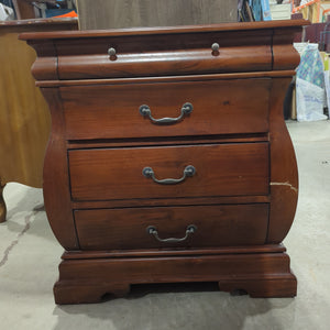 Curved dark nightstand