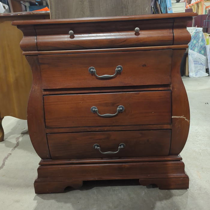 Curved dark nightstand