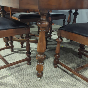Antique Dining Set with Table, Five Chairs, and Sideboard