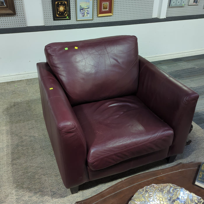 Leather Burgundy Armchair