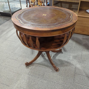 Vintage Leather topped round table