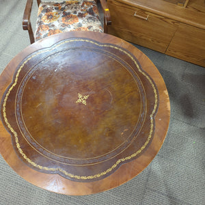 Vintage Leather topped round table