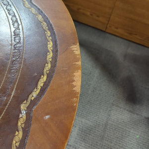 Vintage Leather topped round table