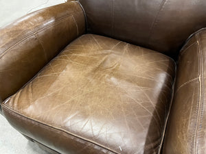 Small Brown Faux Leather Armchair