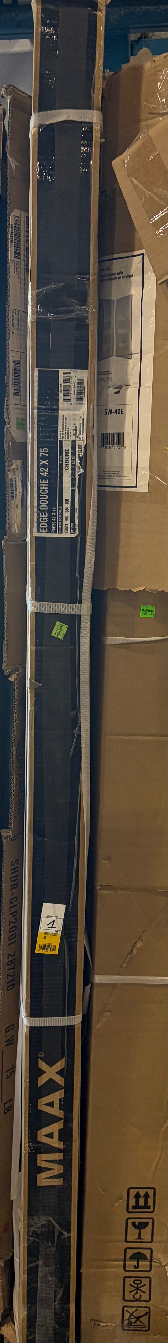 Edge Duo 42” 75” 8mm Pivot Shower Screen for Alcove Installation with Clear glass in Chrome