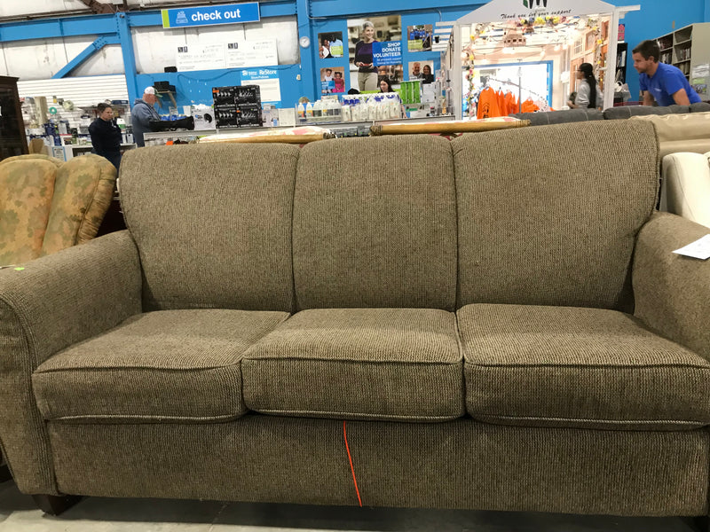 Beige Three Seater Upholstered Sofa