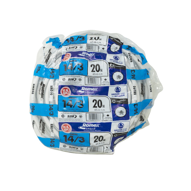 Southwire 14/3 NMD90 20M Romex SIMpull Electrical Wire - White ...