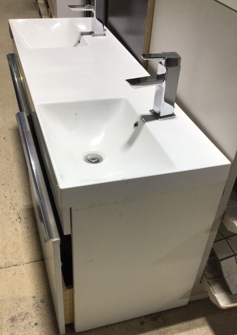 Double White Modern Vanity