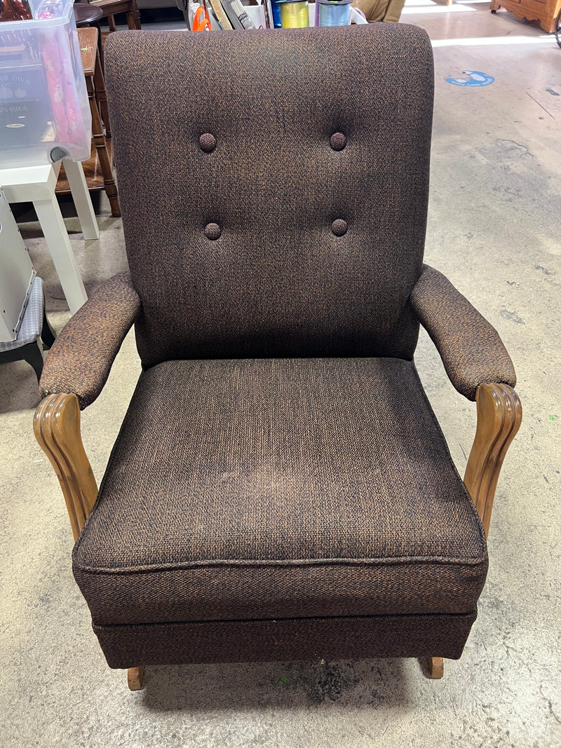 Vintage Brown Rocking Armchair
