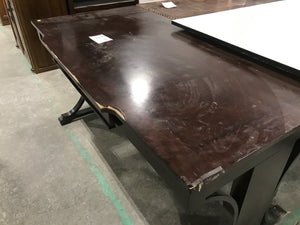 Dark Brown Desk With One Pullout Drawer