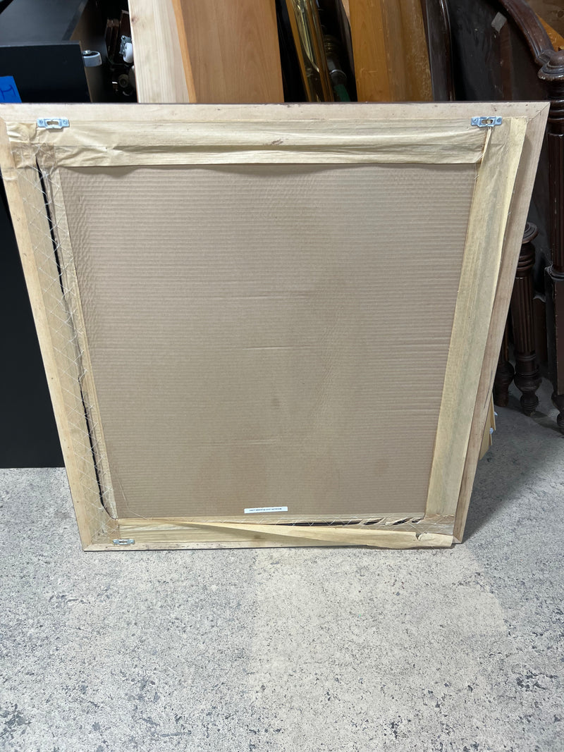 Mirror with Brown Frame