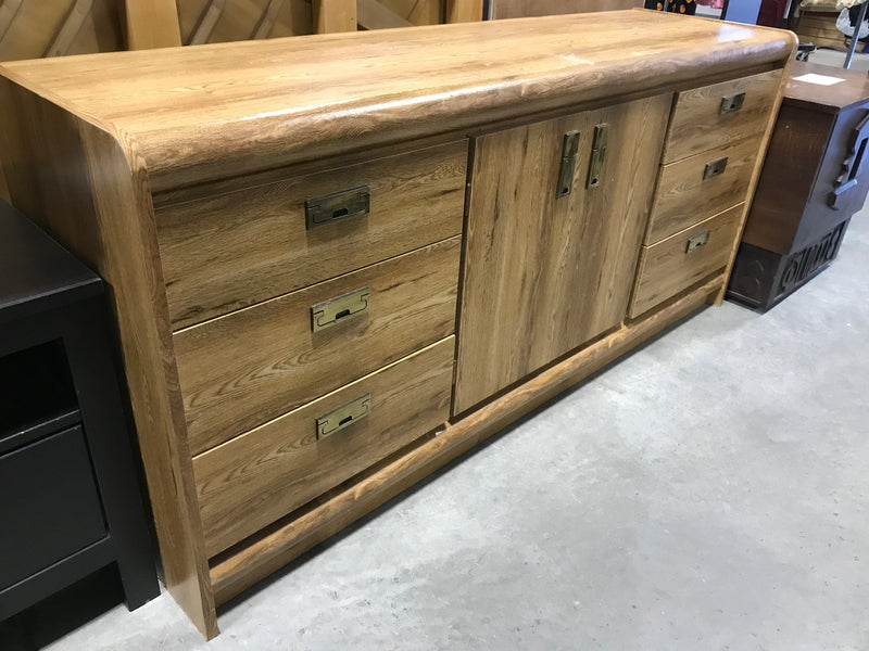 Sideboard with modern brass hardware