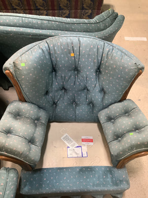 Green Floral Accent Chair