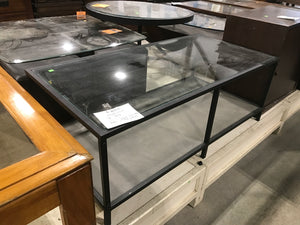 Glass Top Coffee Table W Stone Bottom