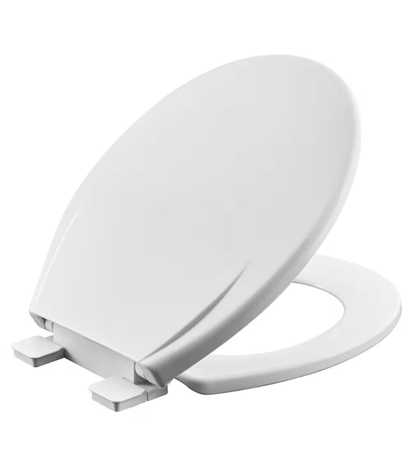 Slow Close and Easy Lift Off Round Front Toilet Seat in White