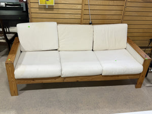 Modern Solid Wood Sofa with Cushions