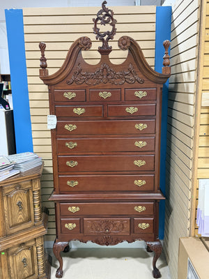 Vintage Ornate Wooden Tallboy Dresser