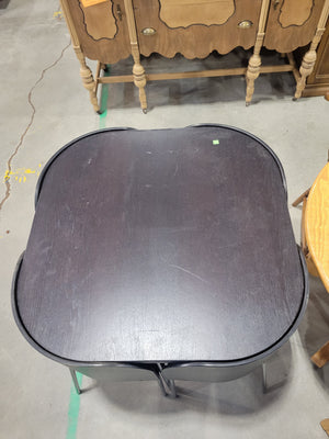 Compact Black Dining Table with 4 Chairs