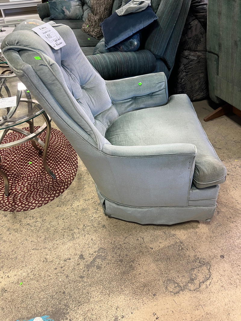 Teal Velvet Swivel Chair