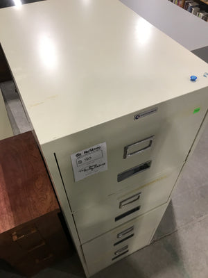 Tall Beige Filing Cabinet With 4 Drawers