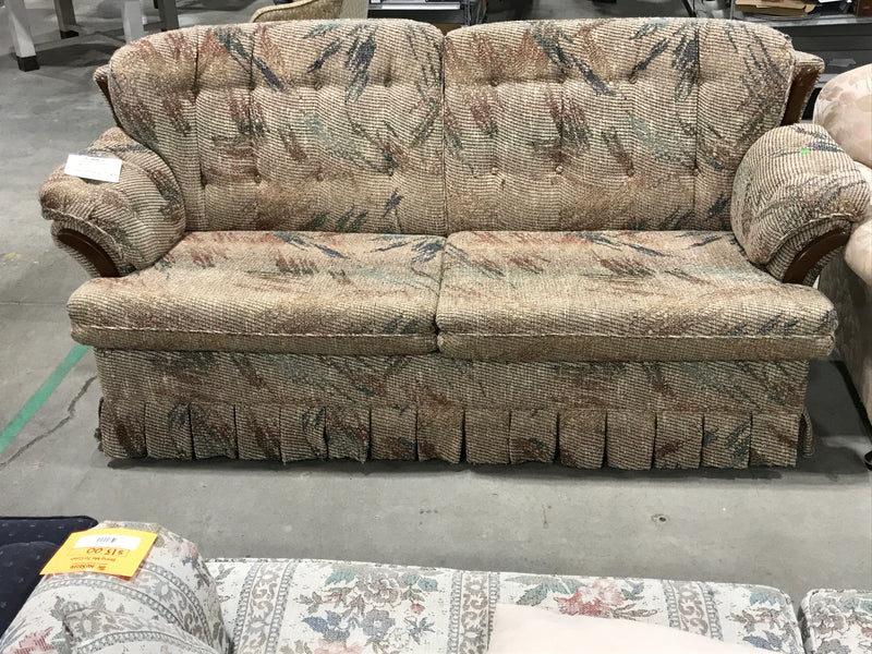 Patterned Beige 3-Seater Sofa-Bed