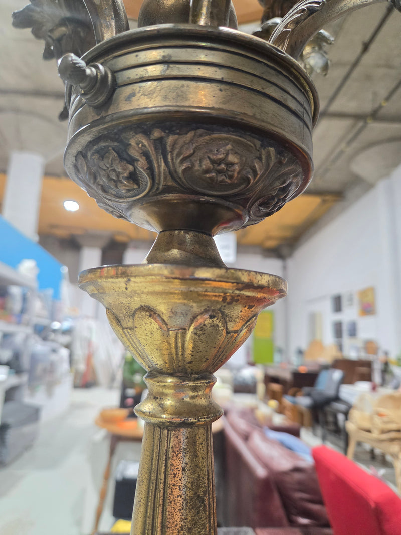 Vintage Holly Regency Brass Candelabra Table Lamp