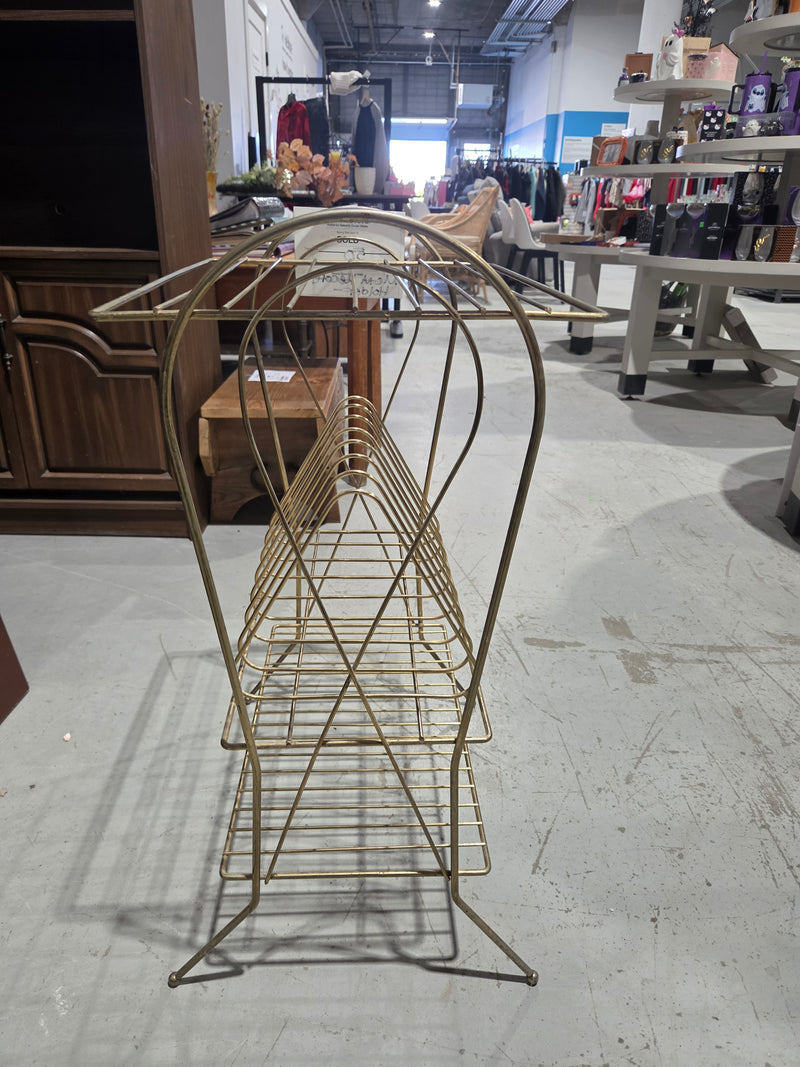 MCM Brass Wire Record Rack and Magazine Stand