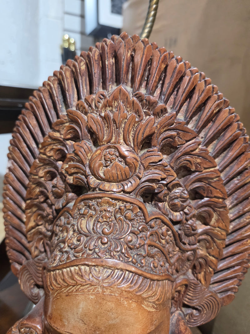 Vintage Balinese Bust Table Lamp
