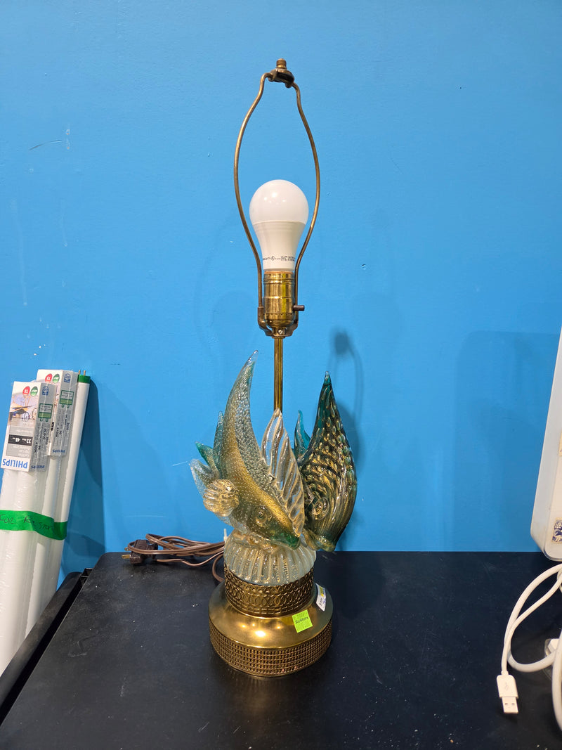 Mid-Century Modern Italian Murano Art Glass Fish Lamp