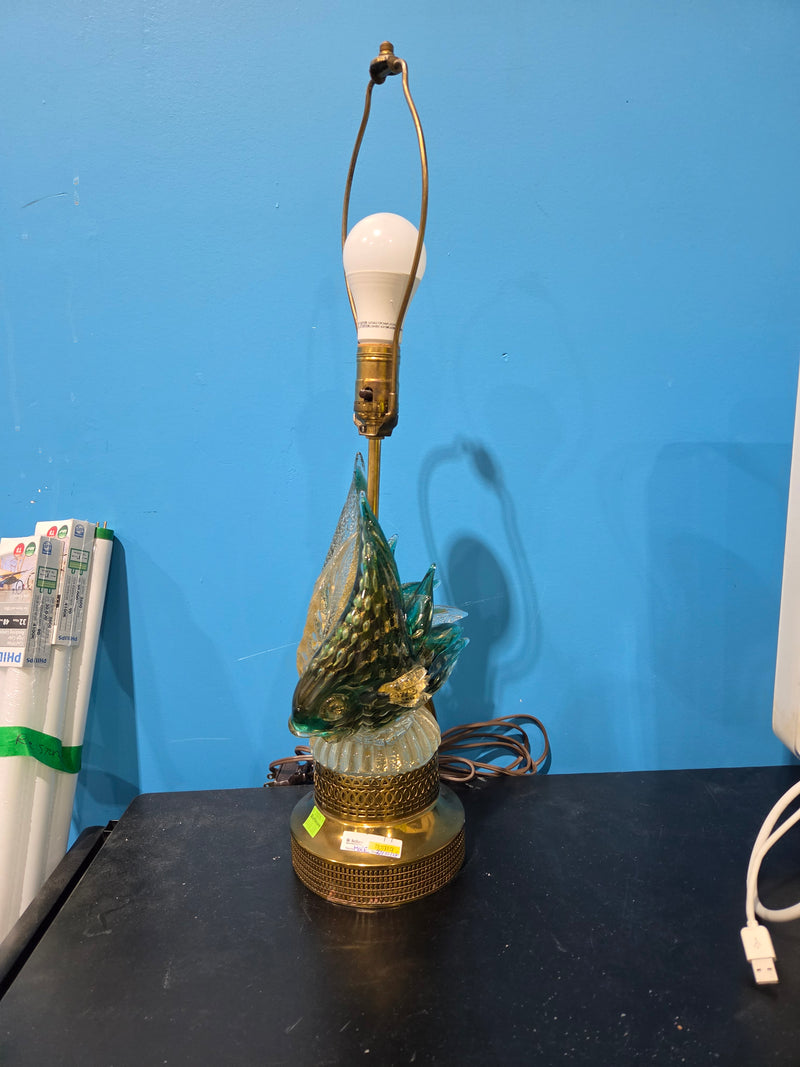 Mid-Century Modern Italian Murano Art Glass Fish Lamp